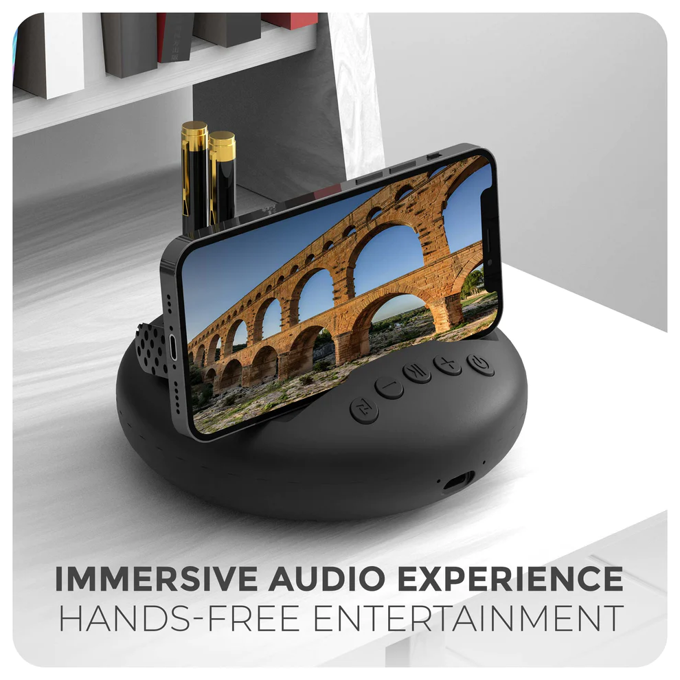 XECHBluetoothSpeaker_MiniTVSpeaker_SpeakerwithPhoneHolder_SmallWirelessSpeakerwithSmartphoneStand_PenStandSpeaker_ArcPortableBluetoothSpeaker_2000x2000_2 ARC Bluetooth Speaker Pen Stand for desktop corporate gifting .