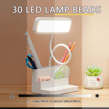 Xech Table Lamp With Wireless Charger And Pen Stand With Usb Charging Ports Multifunctional Touch Lamp
