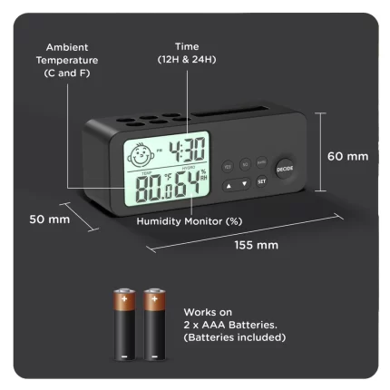 Eo Digital Alarm Clock With Decision Making Pen Stand Card Holder Mini Alarm Clock