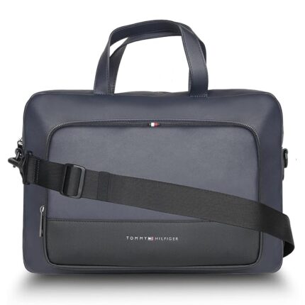 Tommy Hilfiger Novato Pu Business Case for Men - Blue