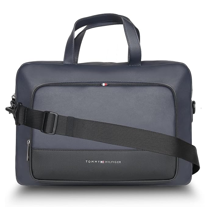 Tommy Hilfiger Novato Pu Business Case for Men - Blue