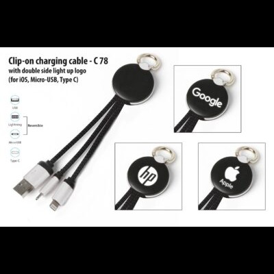Clip-on Charging Cable with Double Side Light