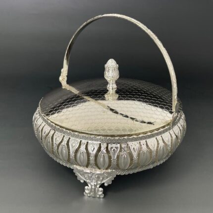 german silver round basket