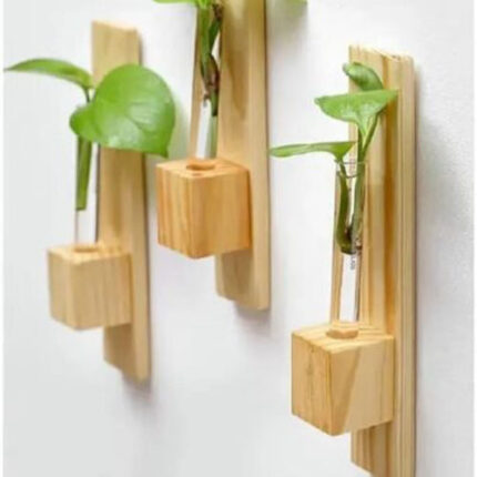 Wooden Hanging Flower Vase Propagation Home Decor