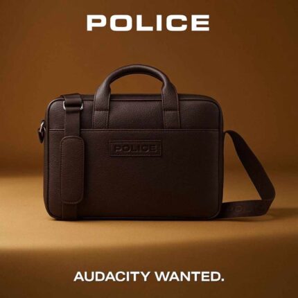 Police Brown Roots Medium Laptop Briefcase